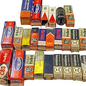 Vintage Lot of 26 Electron Vacuum Tubes Radio AMP Audio Not Tested As Is